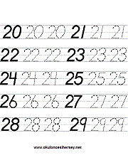 okul öncesi 20 dan 30 ye kadarki sayılar çizgi çalışması